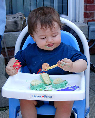 Adam with cake