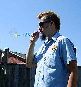 Daniel with bubbles